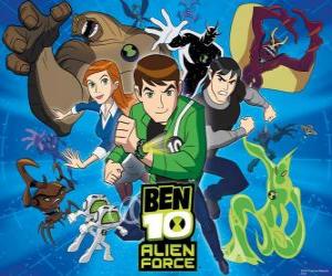 yapboz Ben, Gwen ve Kevin insan, Ben 10 kahramanları ve 10 orijinal yabancı kişilikleri ile